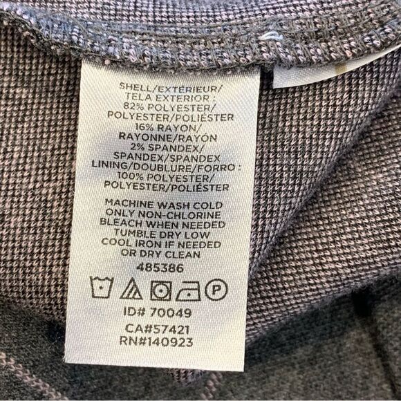 LOFT Plus Windowpane Plaid Shift Dress Ruffled Stretch Sleeveless Size 22 - Picture 9 of 11